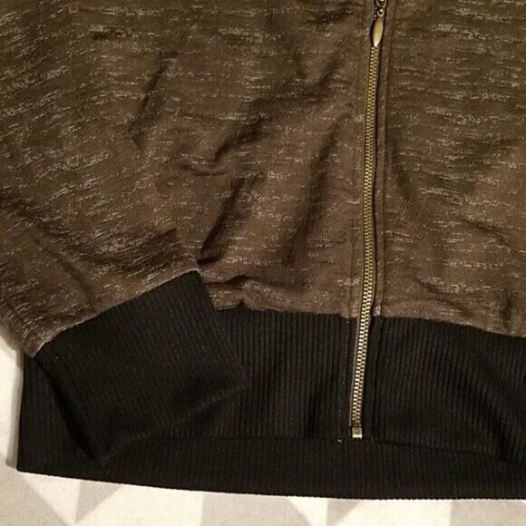 Lily White Womens Bomber Jacket With Floral Lining Medium - Picture 4 of 7